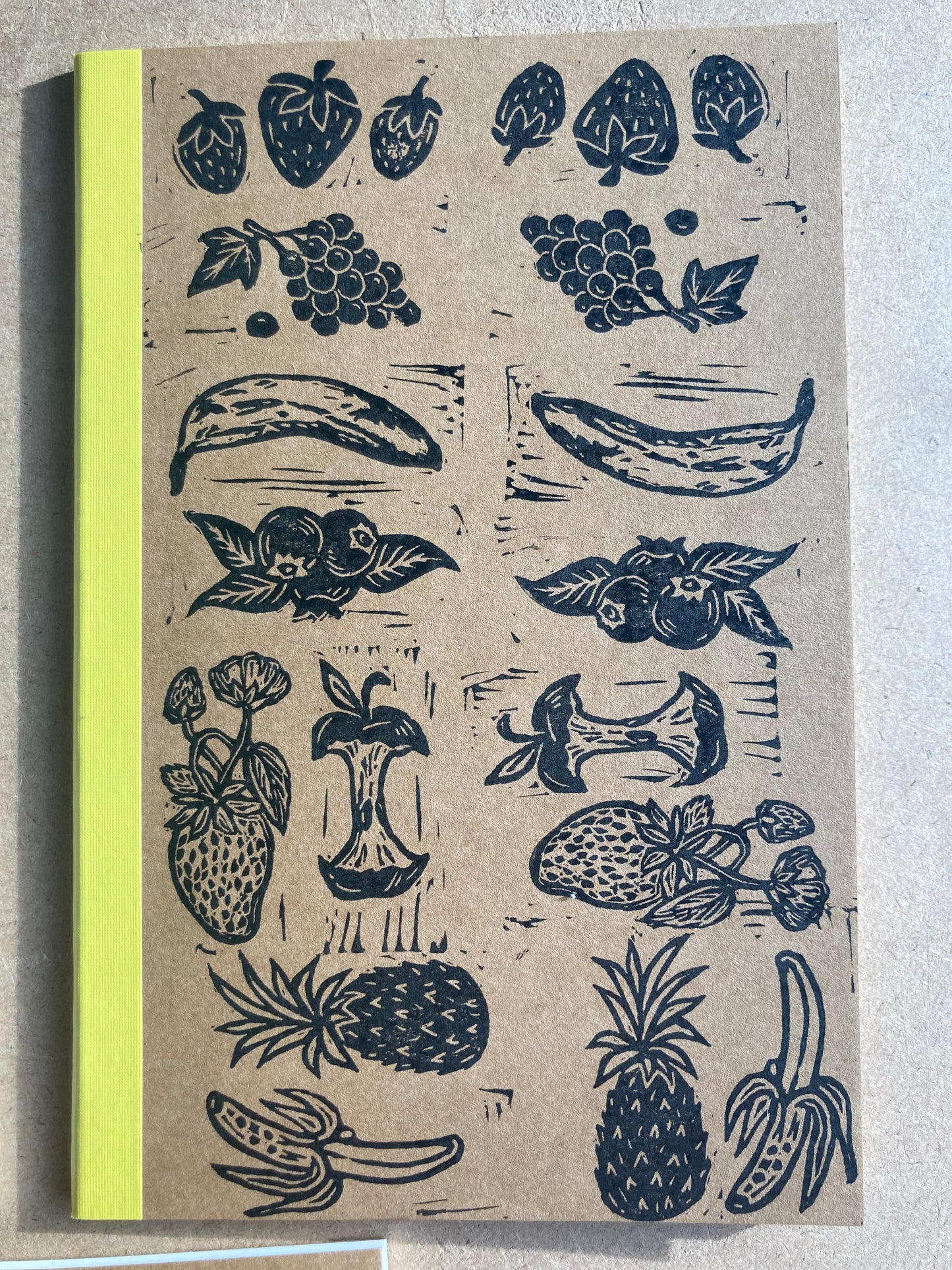 Eraser stamp printed notebooks