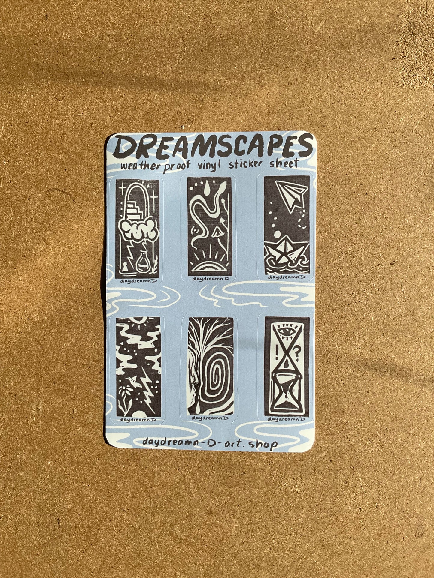 Block print sticker sheets