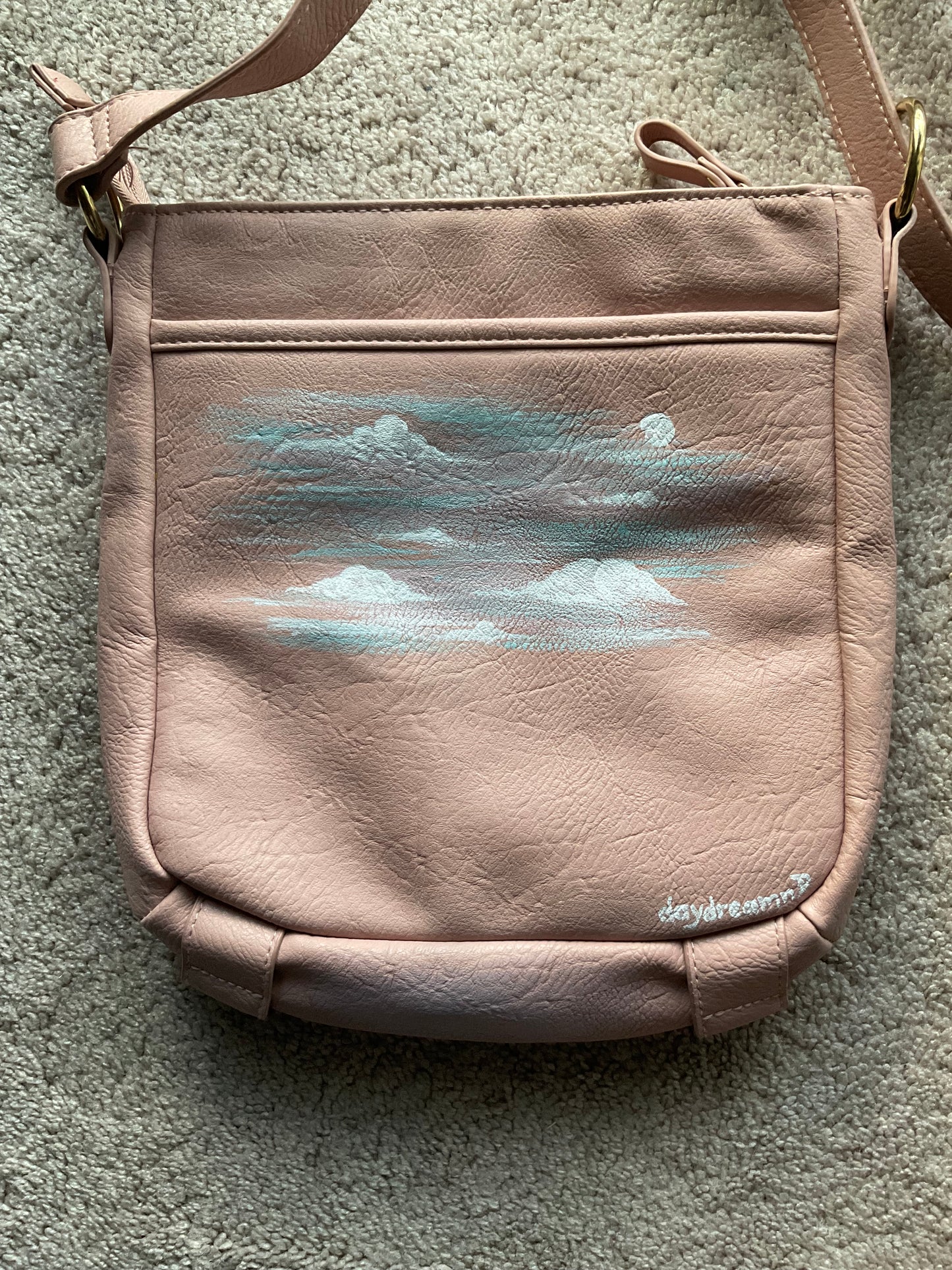 Moth and Clouds pale pink crossbody