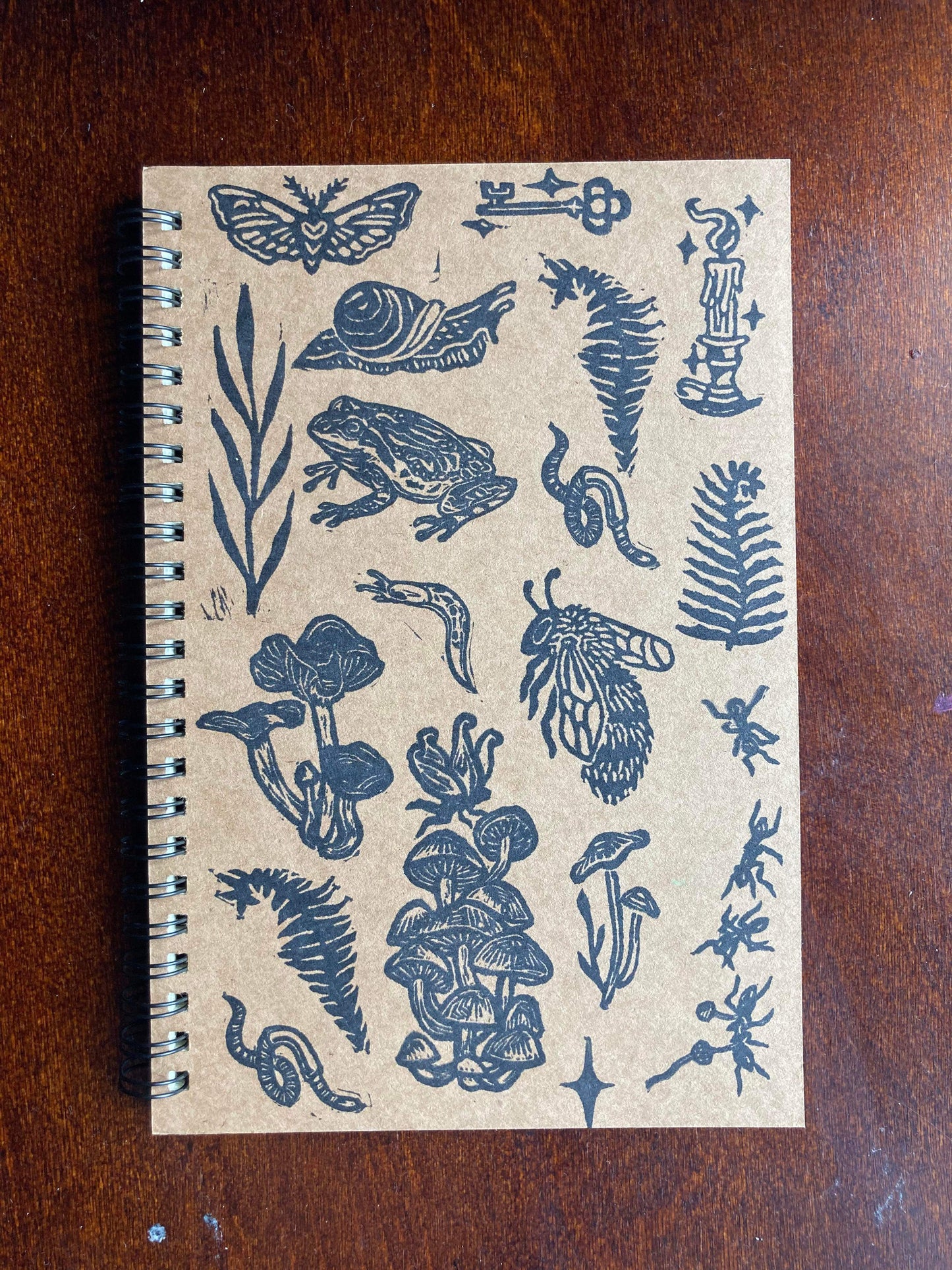 Hand Stamped Cover - unlined sketchbook