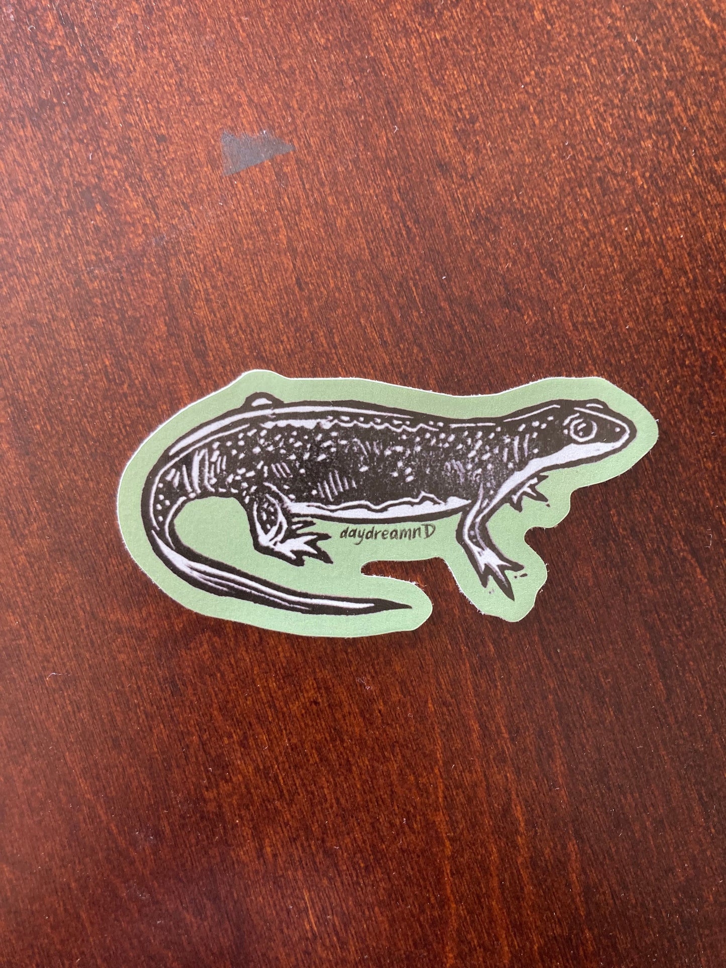 Newt block print sticker