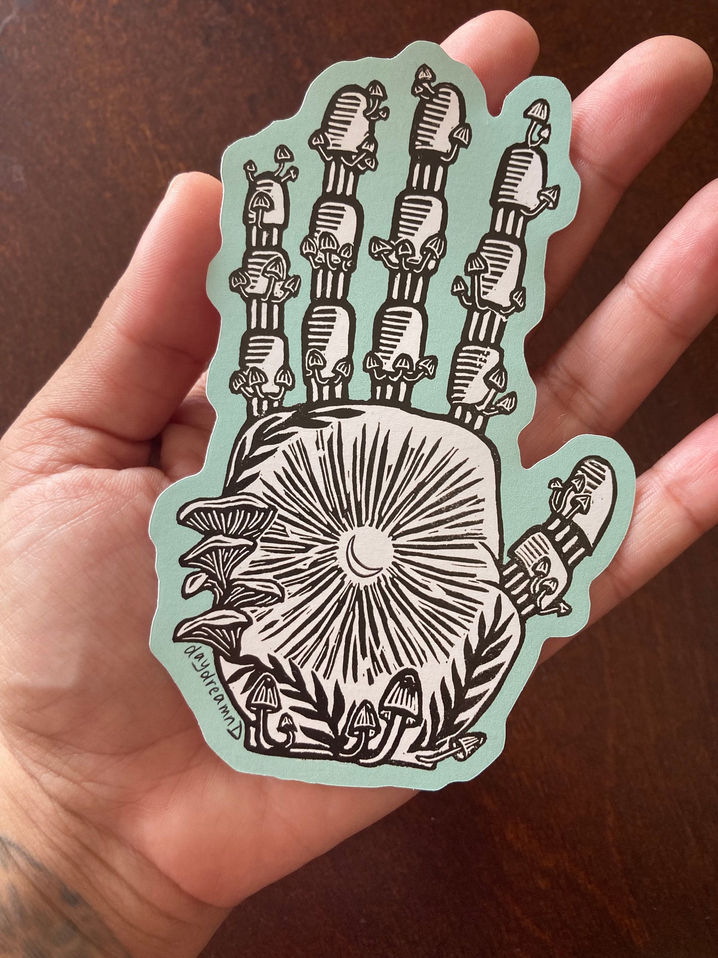 Natures Handprint block print sticker