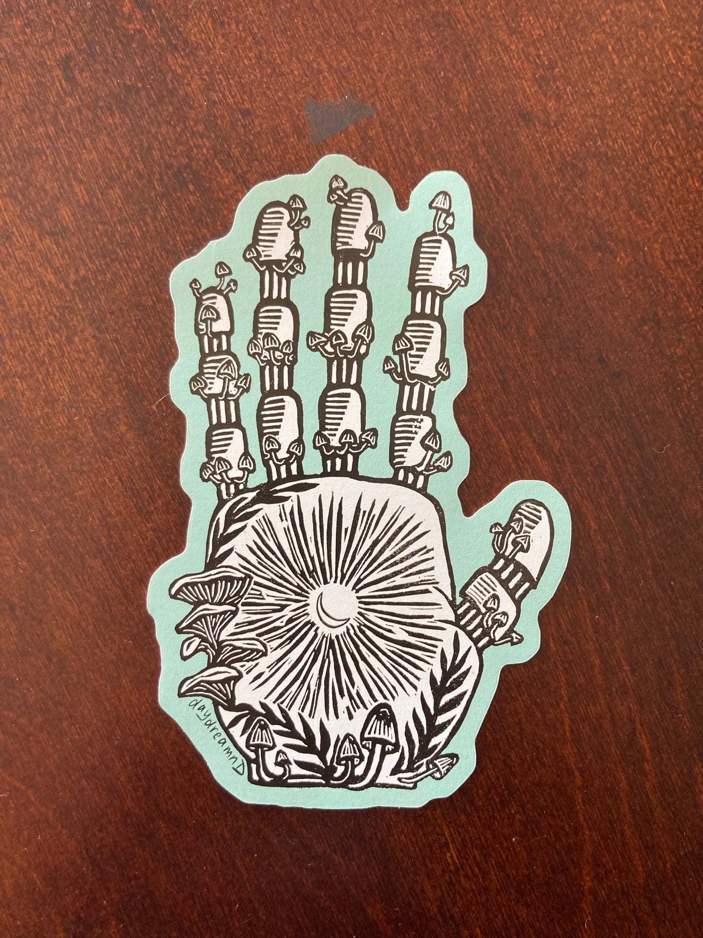 Natures Handprint block print sticker