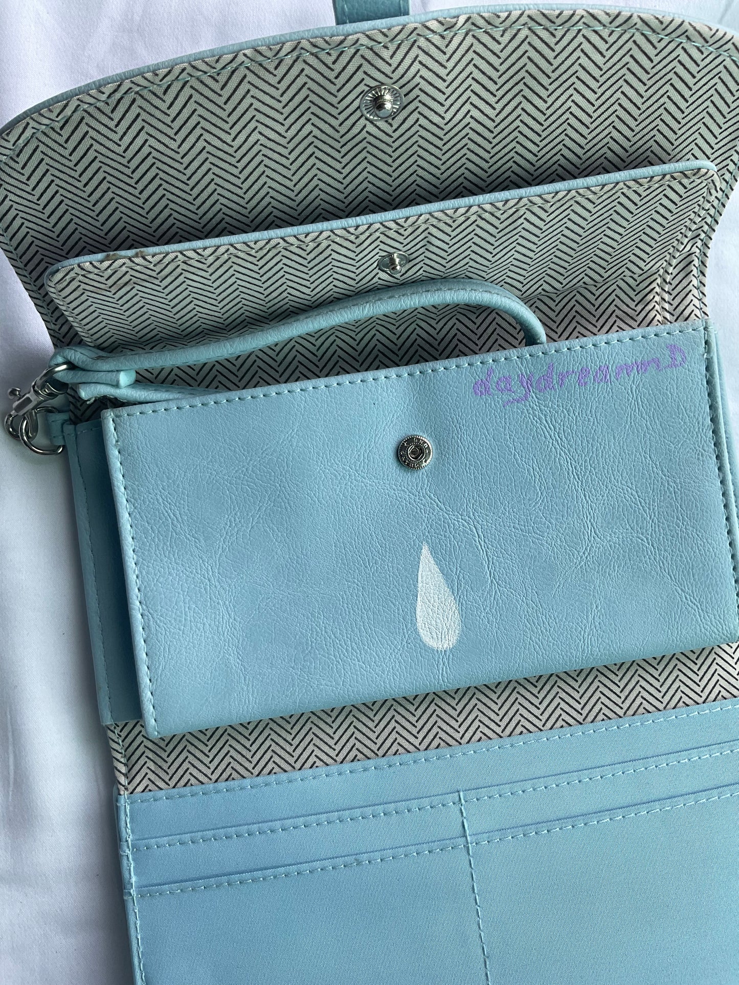 Sky Blue Wallet Wristlet