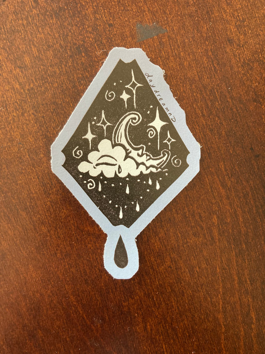 Among the Stars block print sticker