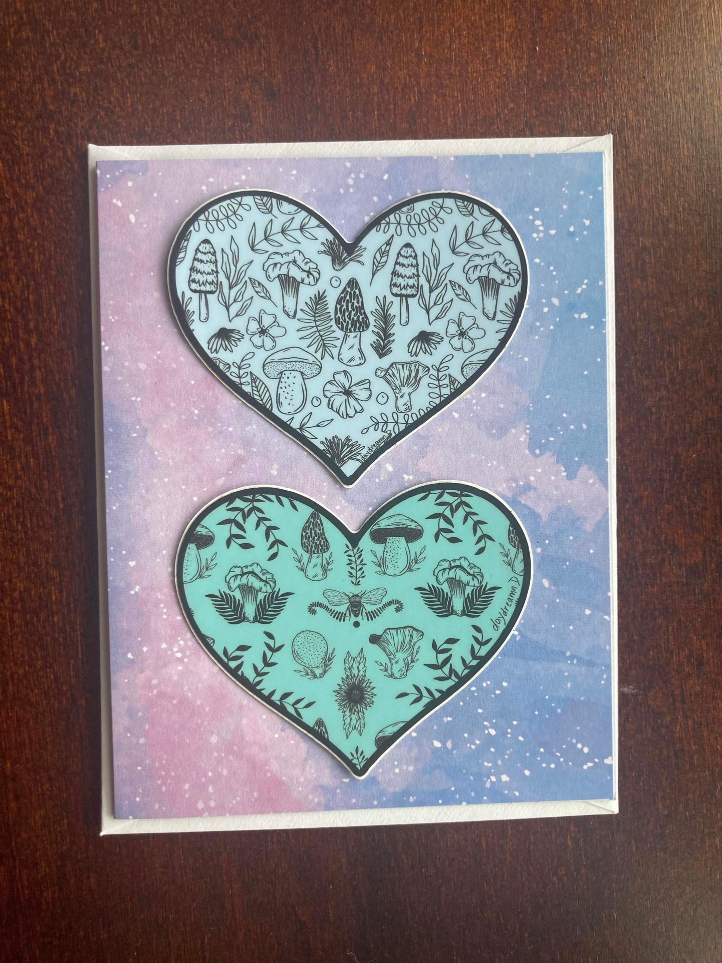 Nature Lover Hearts sticker greeting cards