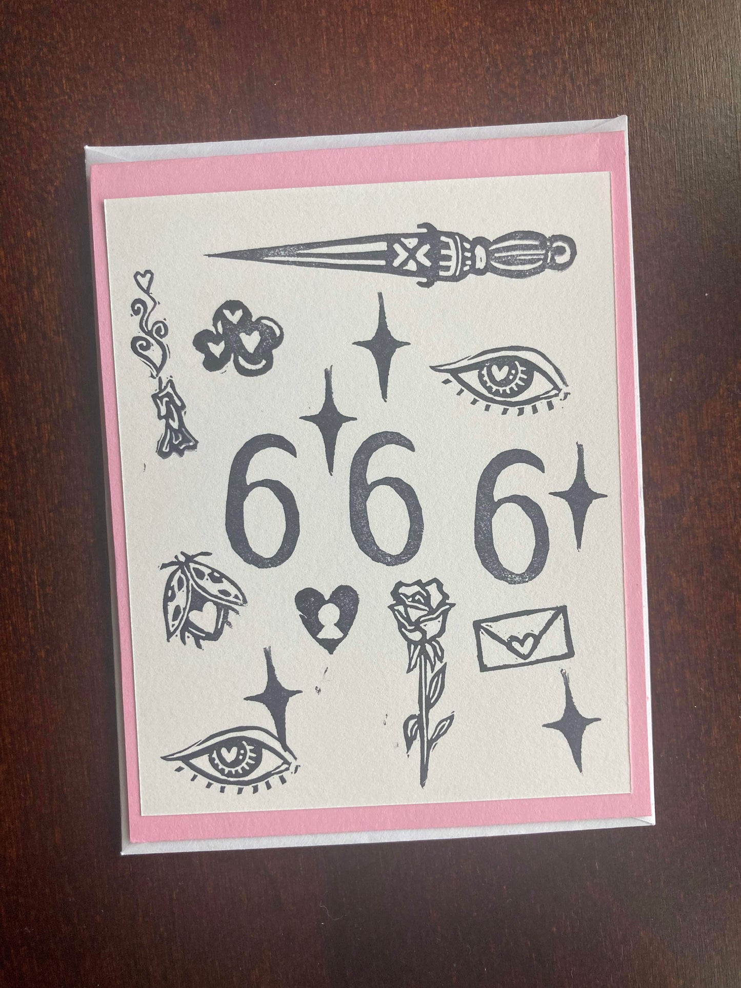 Angel Numbers block printed greeting cards