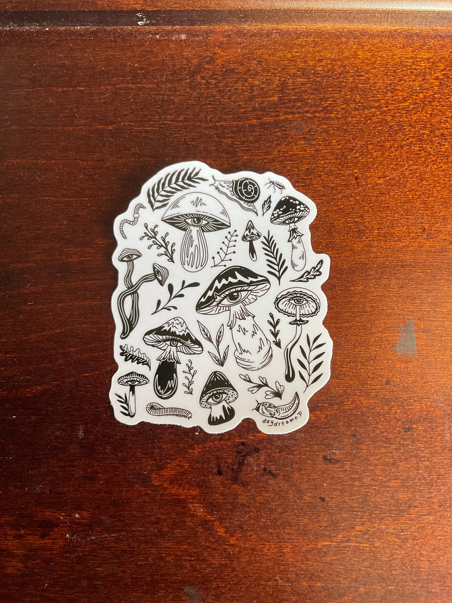 Clear mushroom eyes sticker