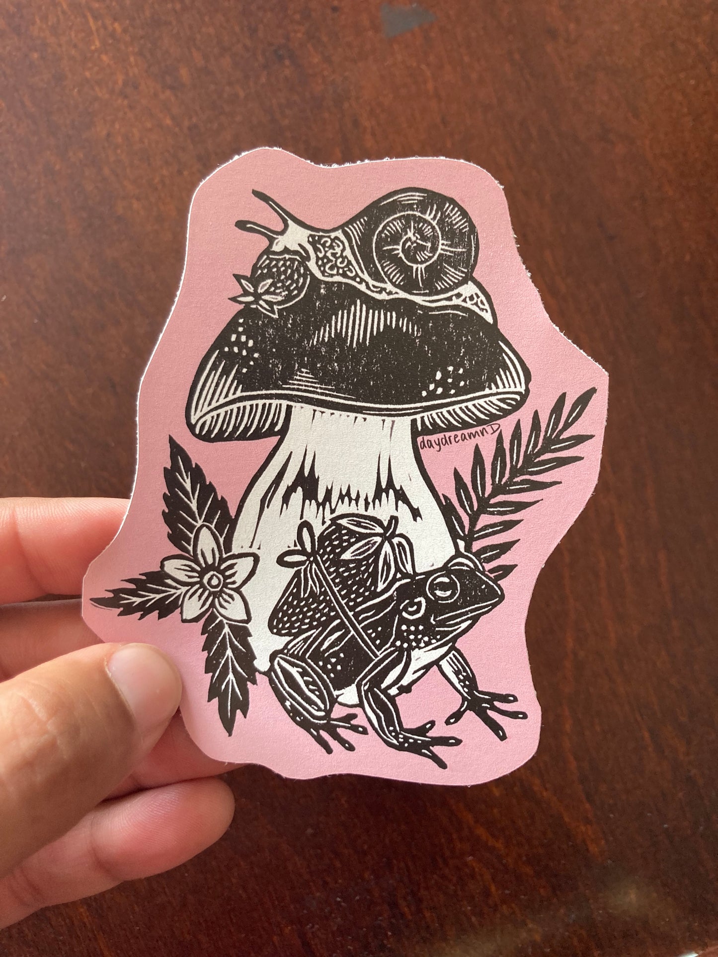 Springtime in the Forest block print sticker