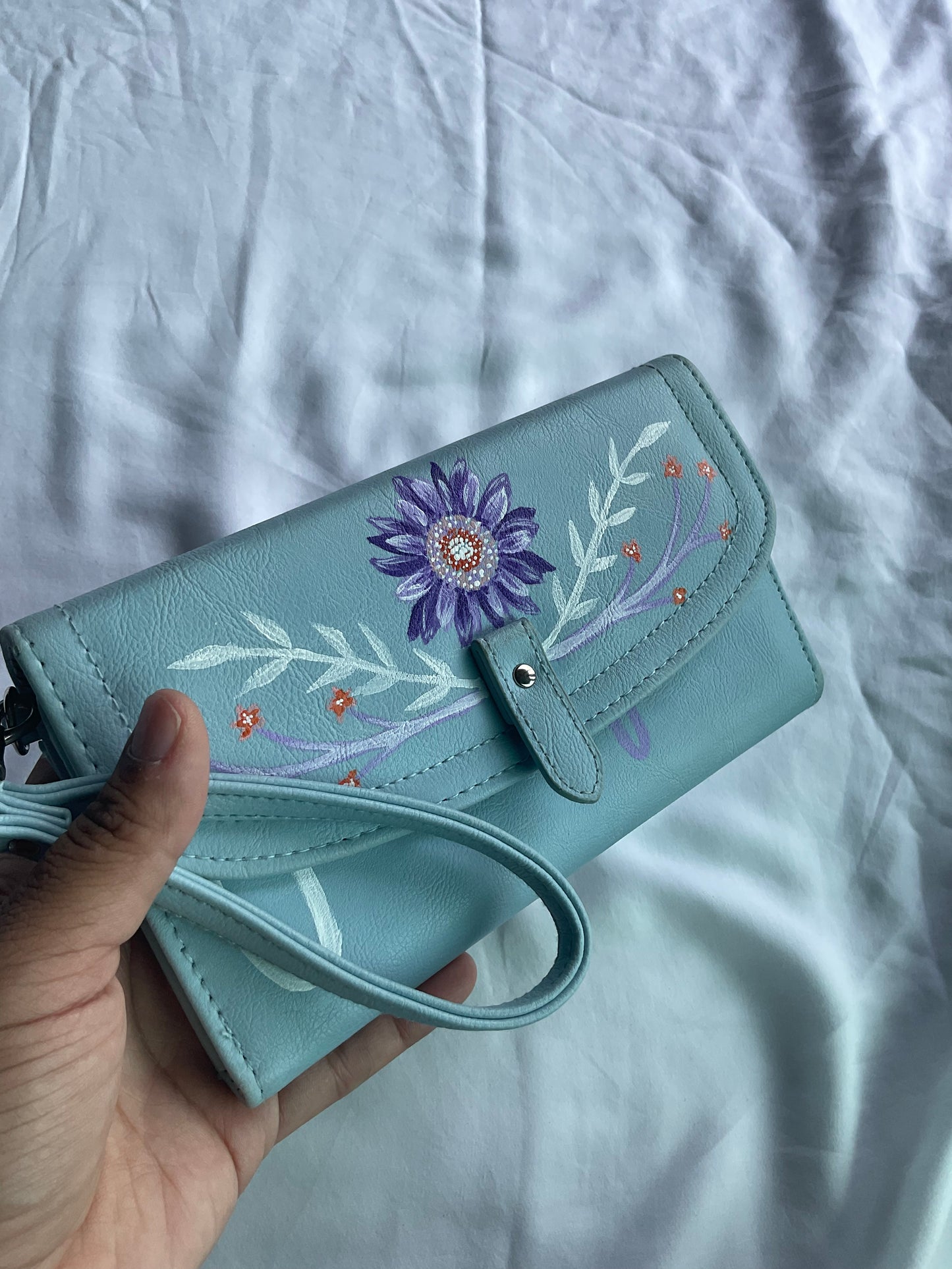 Sky Blue Wallet Wristlet