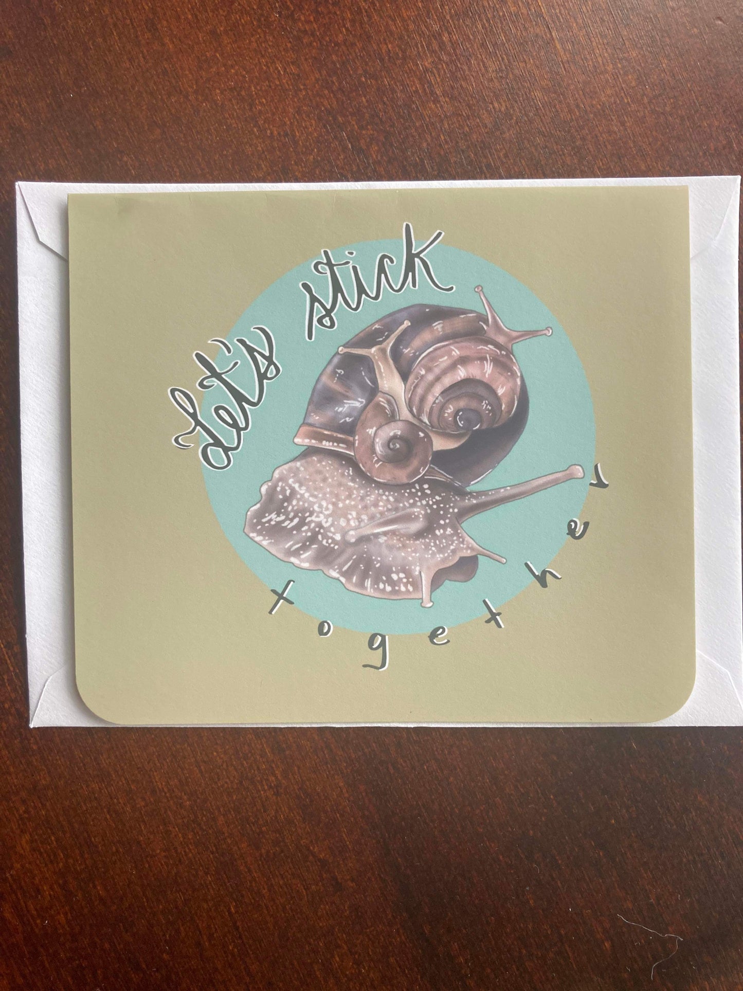 Let’s Stick Together Snails greeting cards