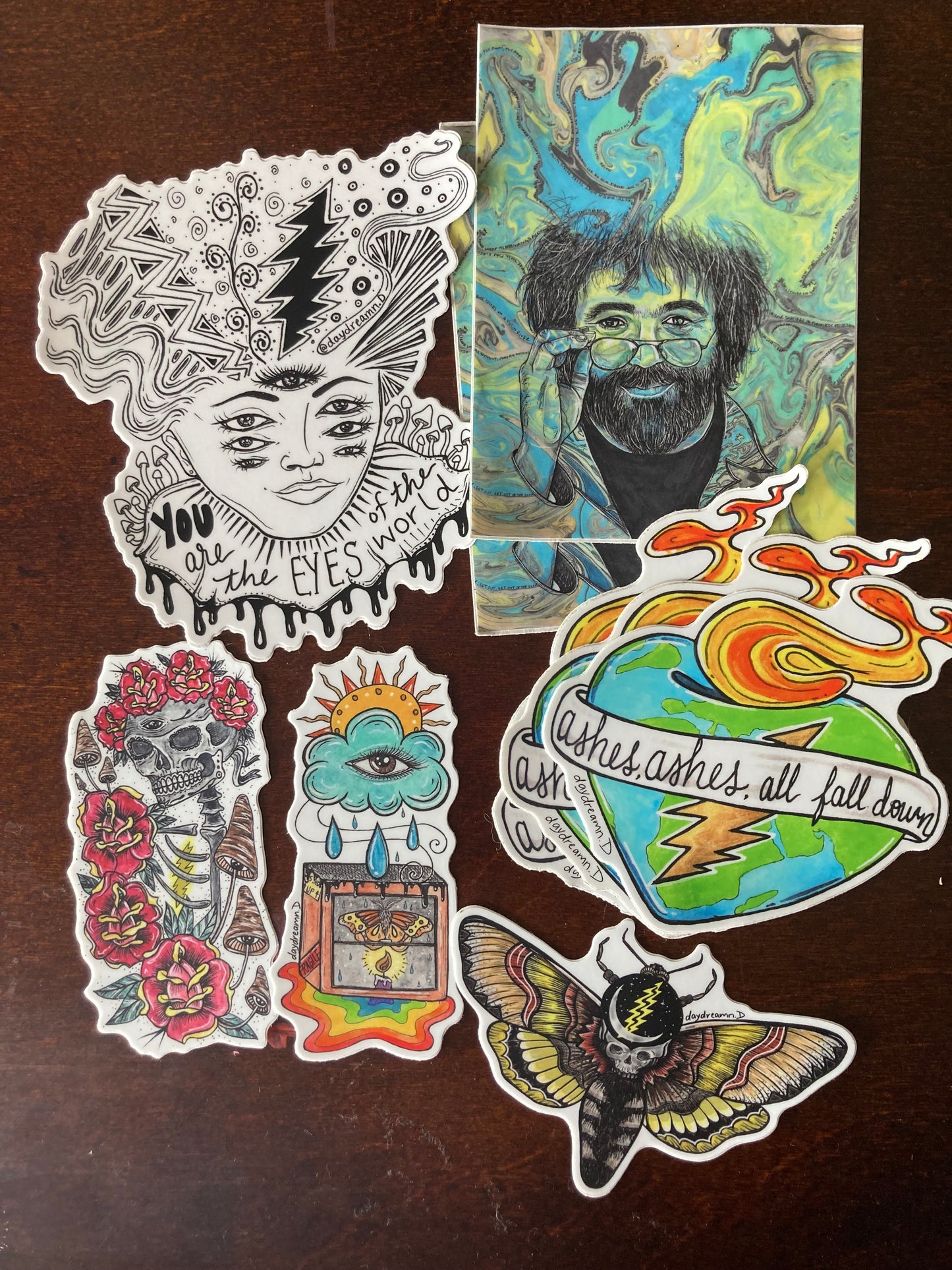 Grateful Dead Sticker Pack: 9 matte vinyl stickers