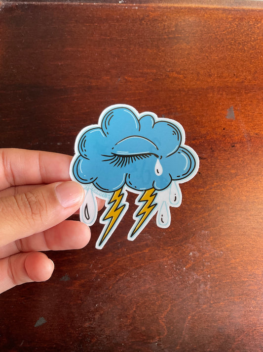 Clear stormy cloud sticker