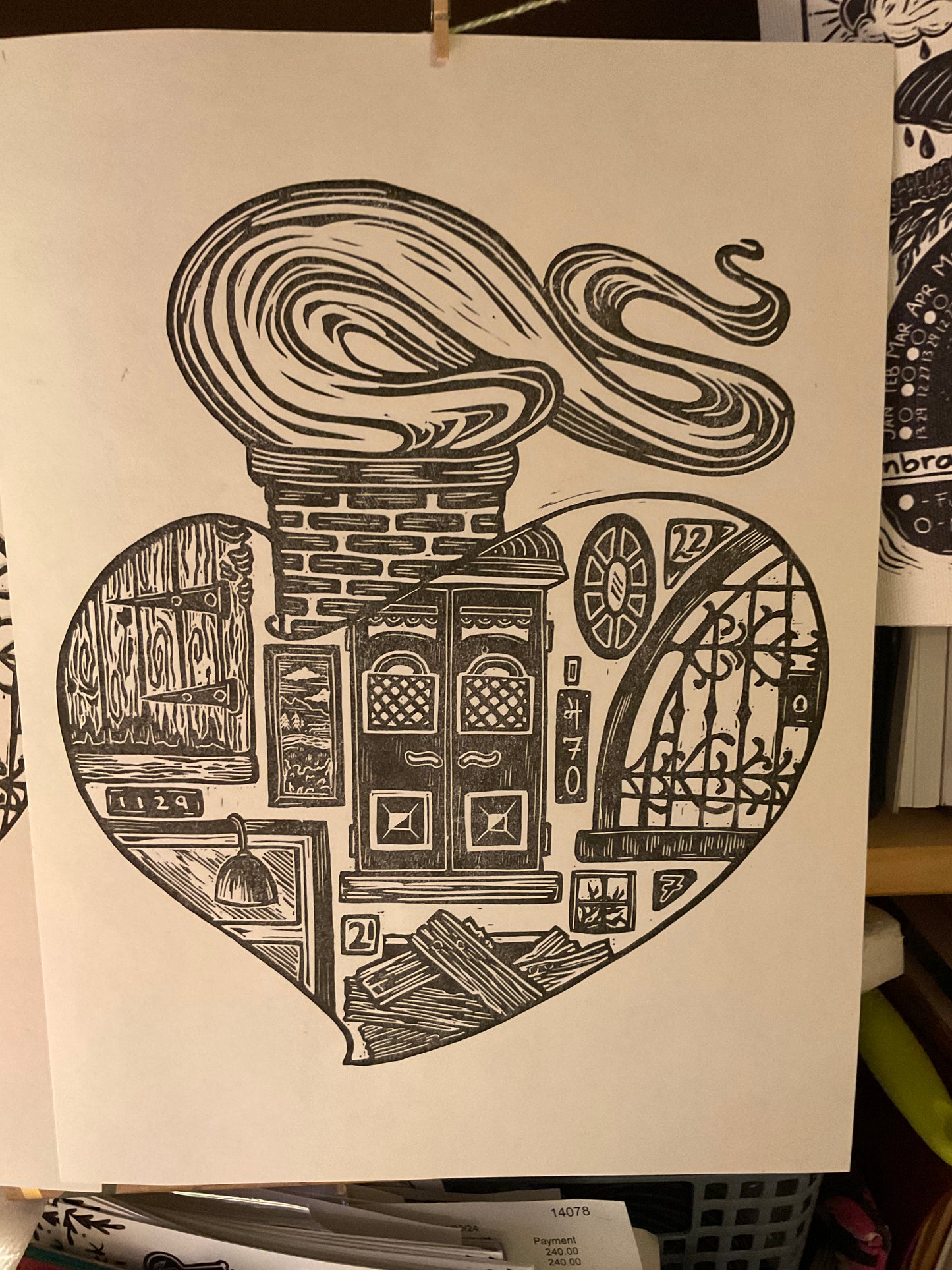 Doors and Windows of the Heart block print