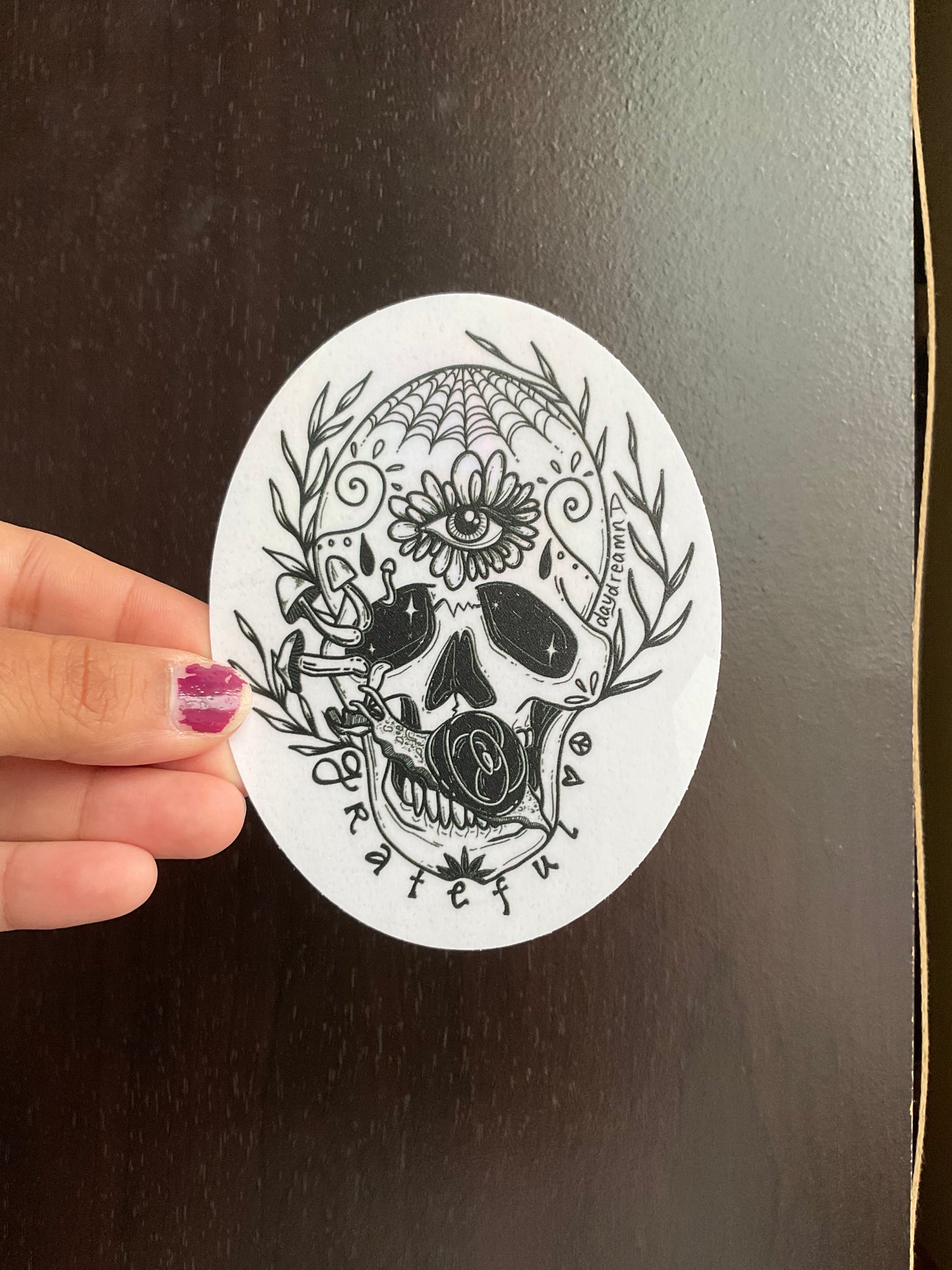 Grateful Skull Suncatcher Window Decal