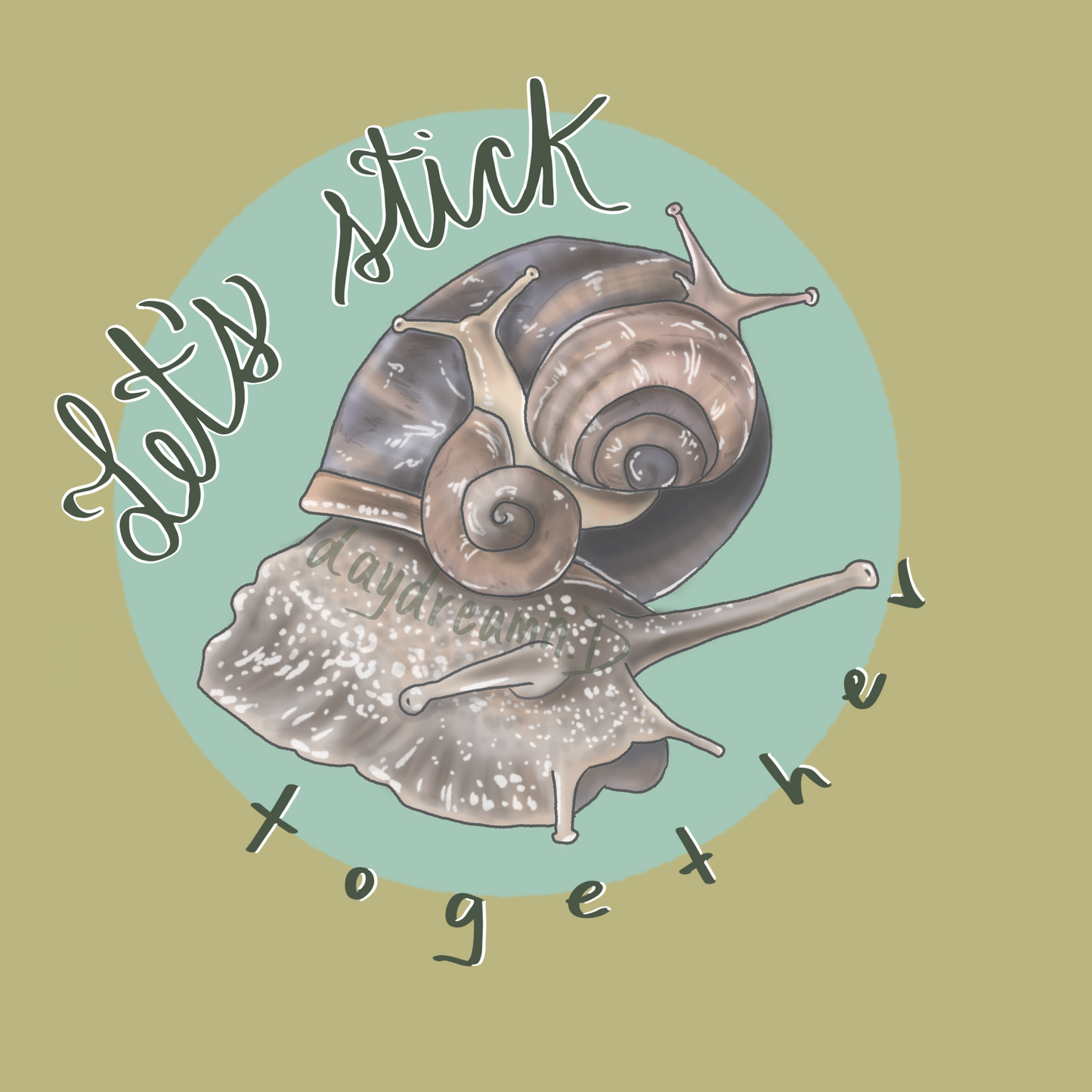 Let’s Stick Together snails illustration print