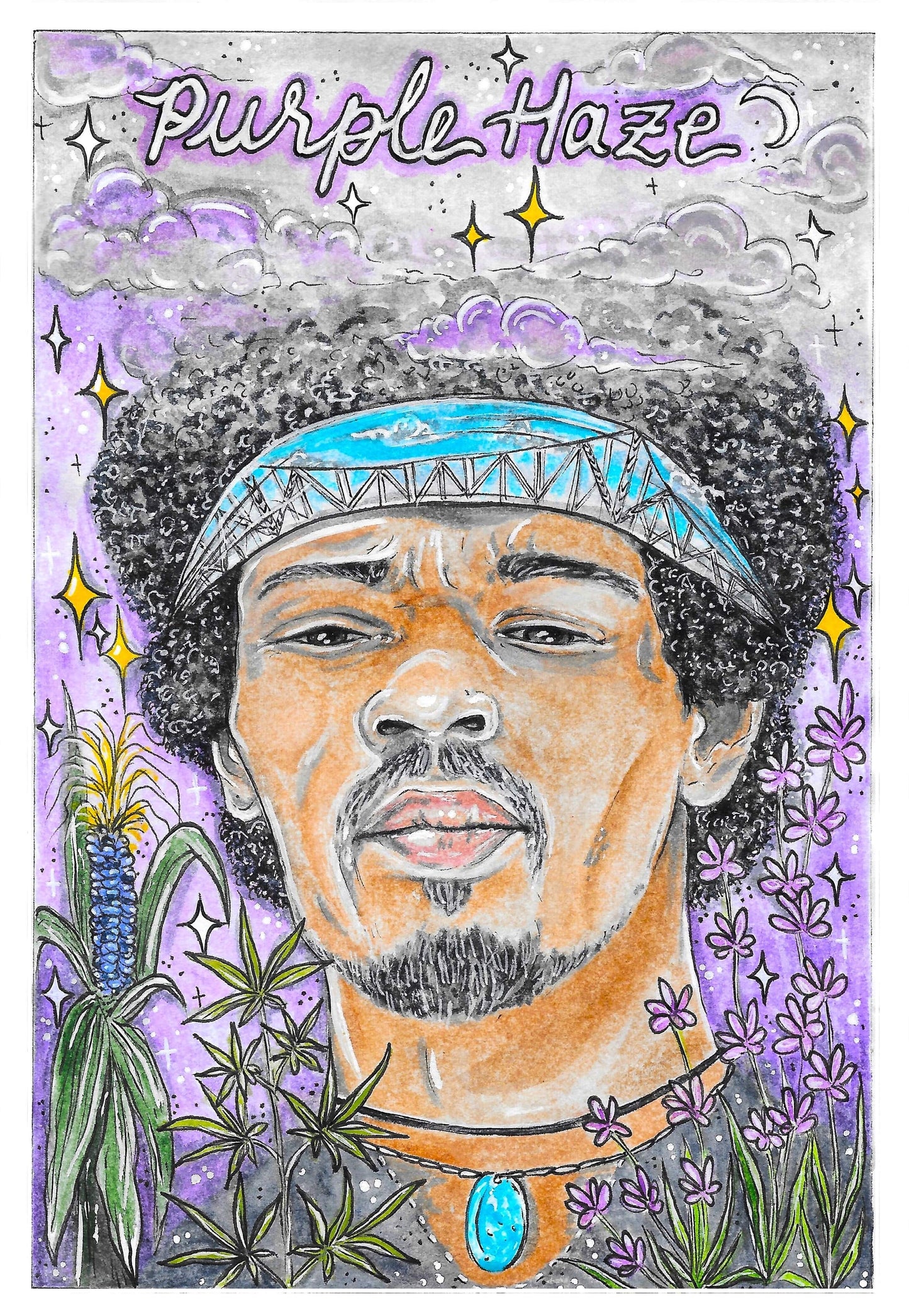 Purple Haze Jimi Hendrix Megler Bridge Megler Bridge Bandana