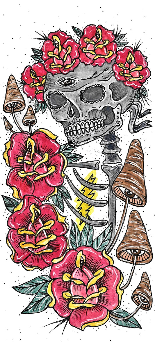 Bertha Skull and Roses giclee print
