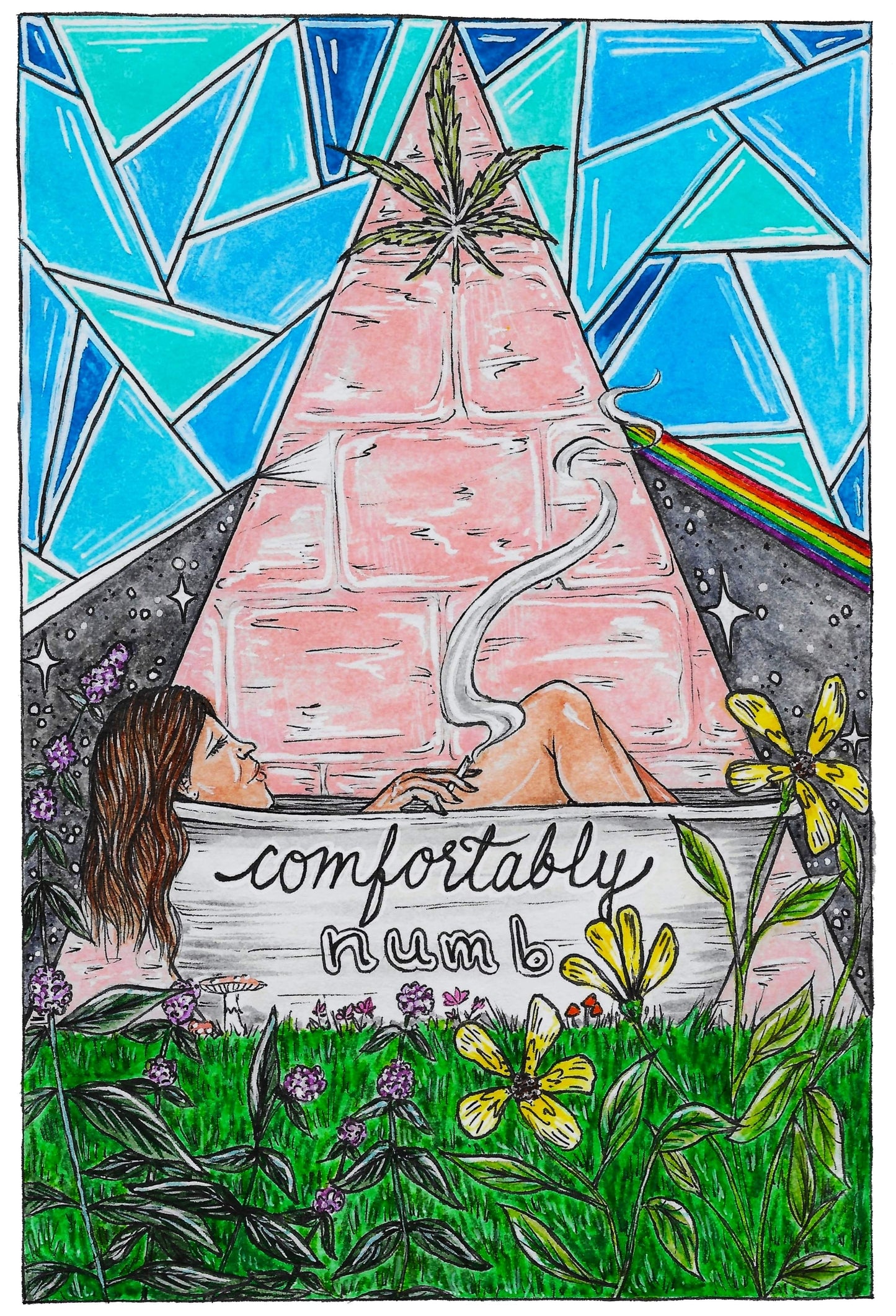 Comfortably Numb Bath - Pink Floyd Prism Wall Bath Giclee Print