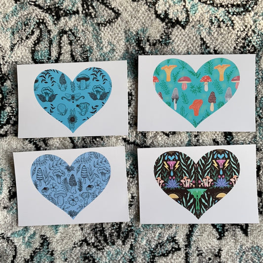 Mushroom Heart postcards