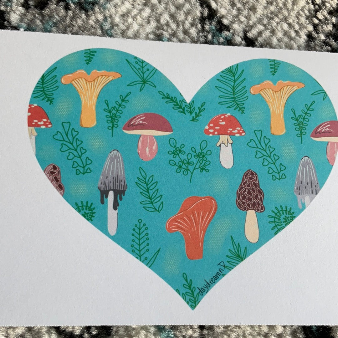 Mushroom Heart postcards