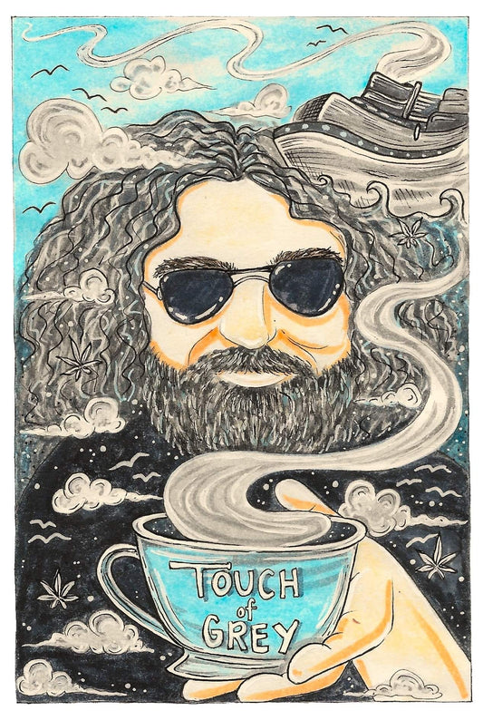 Touch of Grey Jerry Garcia Portrait - Foggy Earl Grey Tea Giclee Print