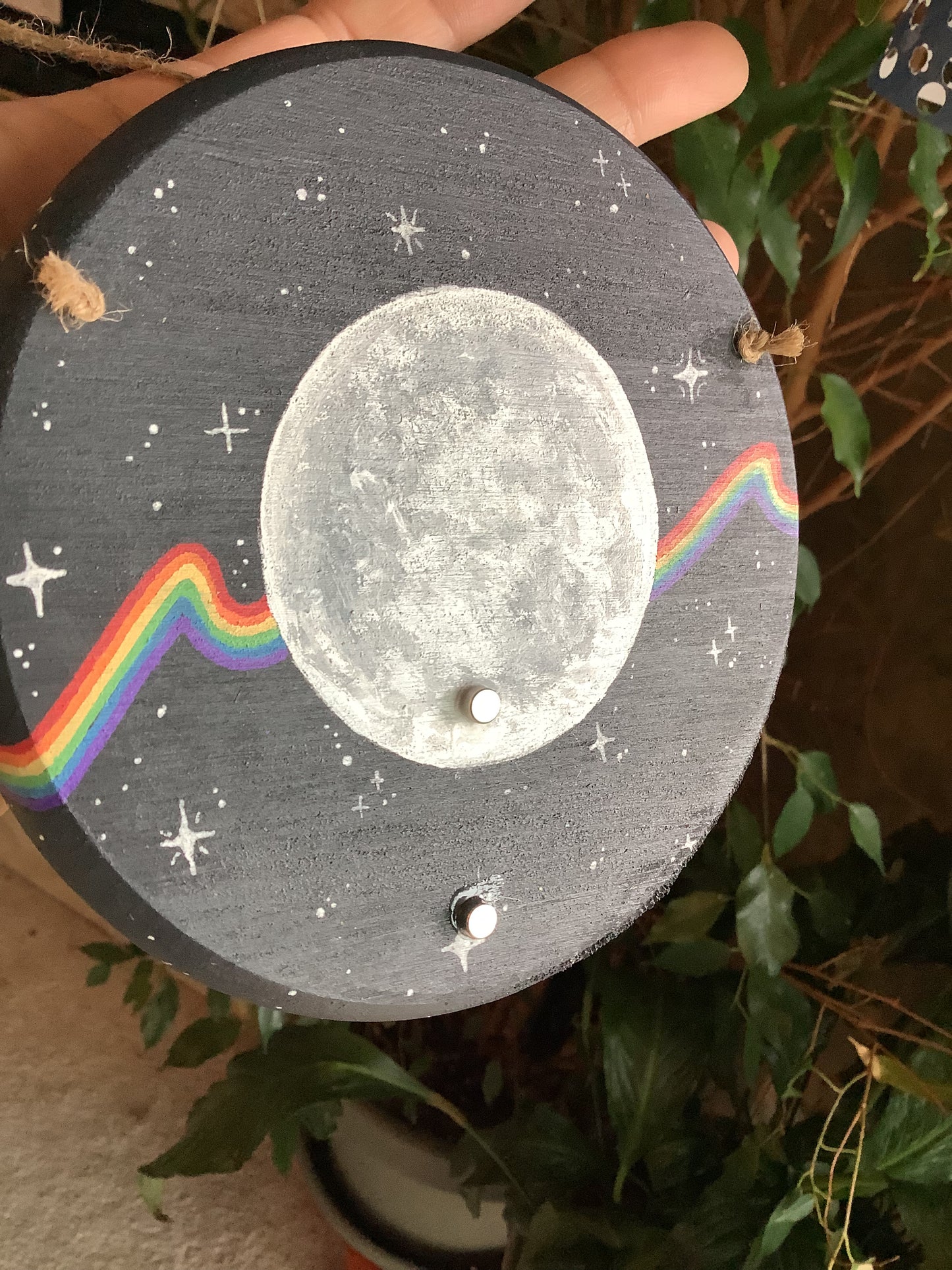 Full Moon Rainbow Wall Hanging With Magnetic Propagation Bottle