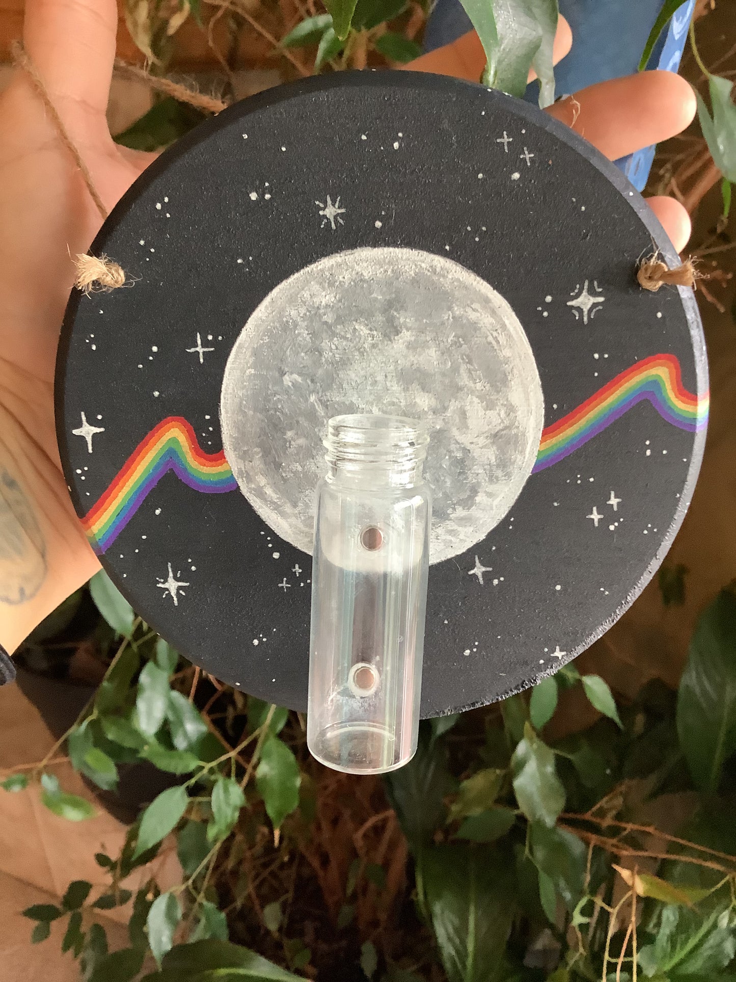 Full Moon Rainbow Wall Hanging With Magnetic Propagation Bottle