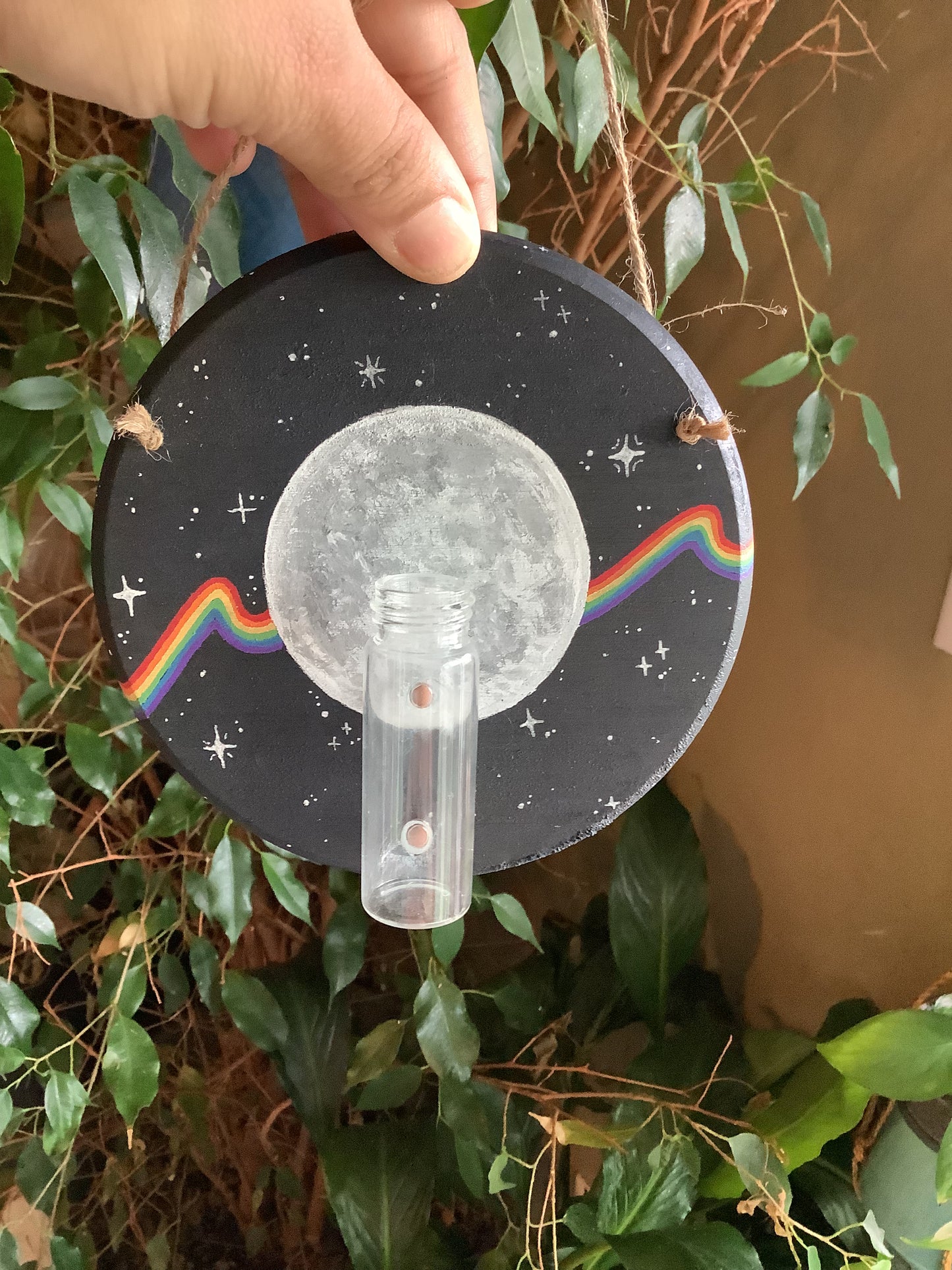 Full Moon Rainbow Wall Hanging With Magnetic Propagation Bottle